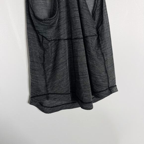Lululemon Womens 2 Heathered Black Gray Long Distance Racerback Tank Scoop Neck - Picture 8 of 8